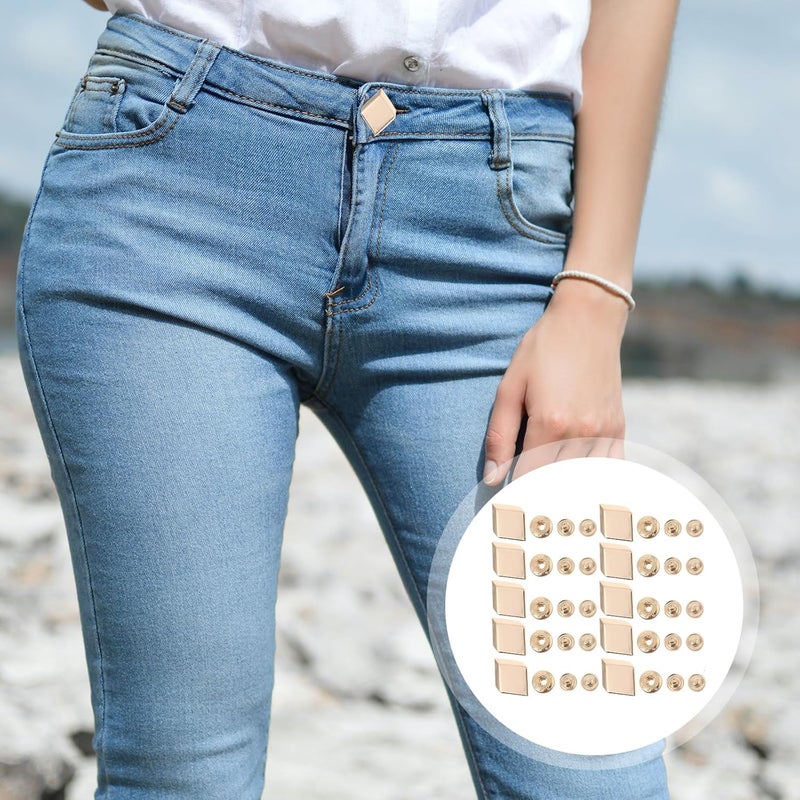 MINAOLULUS 10 Sets Metal Snap Buttons Rhombus Invisible Fasteners Gold Coat Sewing Accessories 35x25mm for Garments Overcoats Crafting - Image 5