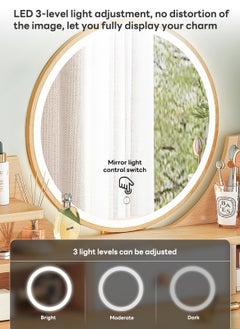 Sharpdo Modern Minimalist Bedroom Dressing Table Small Dressing Table with LED Makeup Mirror, 3 Drawers, Partition Storage (Does Not Include Dressing Chair)  - Image 4