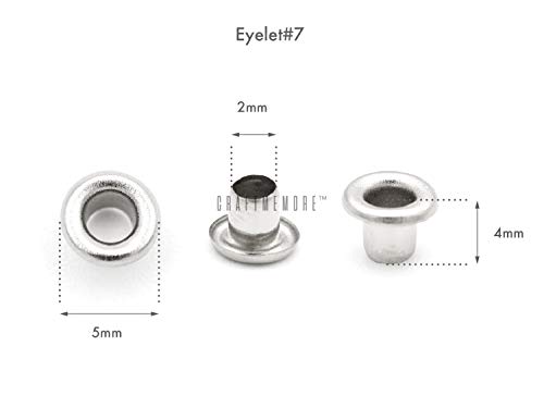CRAFTMEMORE 2MM Hole 200PCS Tiny Grommets Eyelets Self Backing for Bead Cores, Clothes, Leather, Canvas (Gold) - Image 2