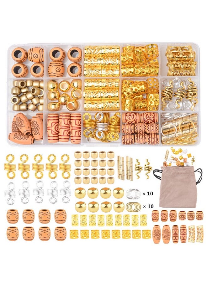Modpion 164 Pcs Hair Jewelry Dreadlock Accessories Hair Beads For Hair Braids Charm Coils Rings Hair Cuffs Hair Tube Beads For Extension  - Image 1