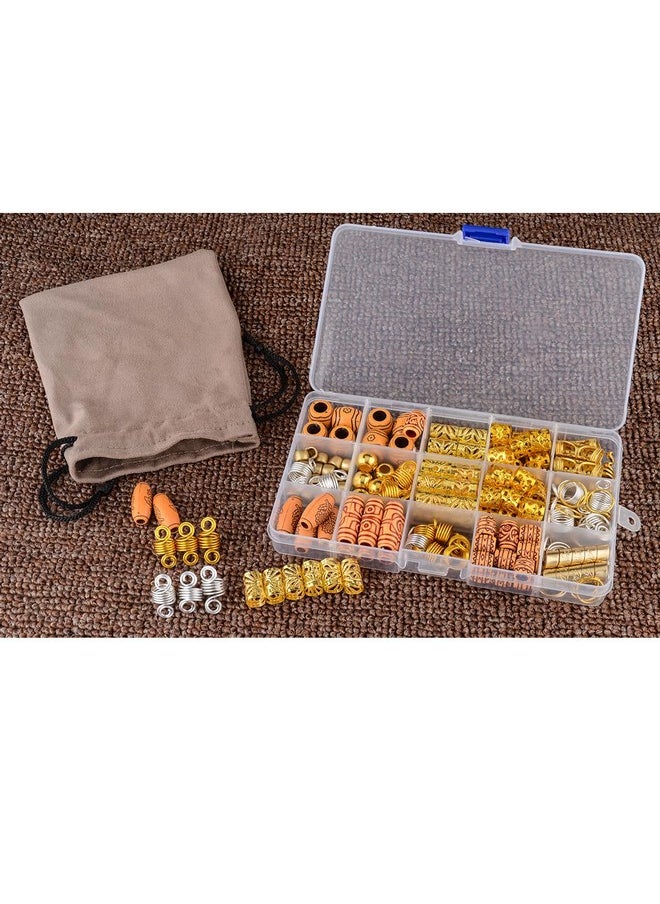 Modpion 164 Pcs Hair Jewelry Dreadlock Accessories Hair Beads For Hair Braids Charm Coils Rings Hair Cuffs Hair Tube Beads For Extension  - Image 3