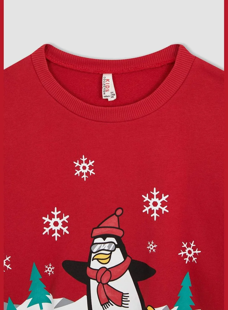 DeFacto Regular Fit Long Sleeve Penguin Print Knit Jumper