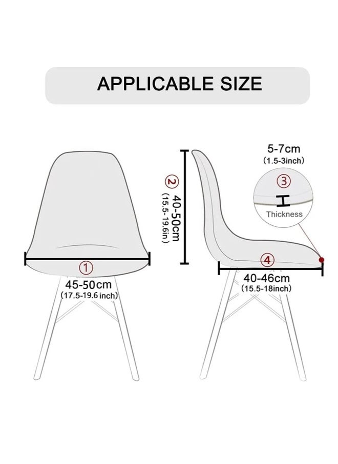 Generic - Scandinavian Dining Chairs Covers 2 pieces, Modern Stretch Removable Jacquard Shell Chair Slipcover for Dining Room, Kitchen, Bedroom, Living Room, Lounge Armless Chairs - Image 1