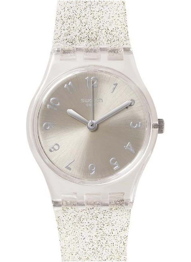 Swatch Women Silver Glistar Too Quartz Movement Water Resistant Wrist Watch - 41 Mm 