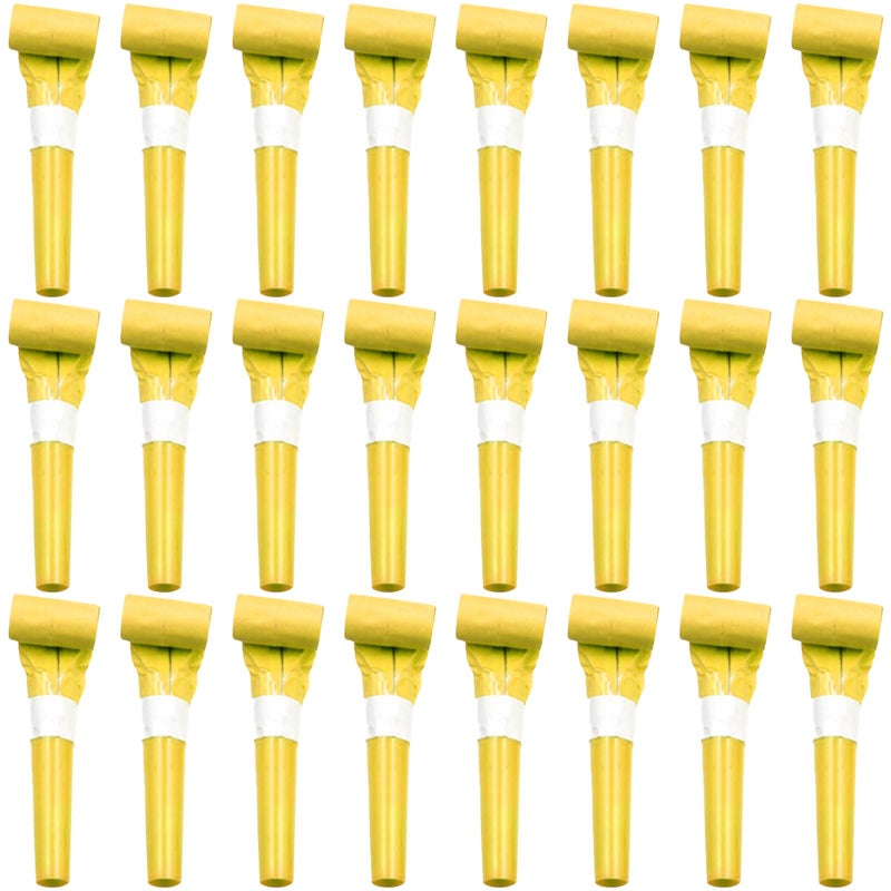 ywmigl 24 Pcs Yellow Party Blowers for Kids Funny Blower Noise Makers Blowouts Horns Whistles Perfect for Birthday Parties New Years Sporting Events Party Supplies Yellow - Image 3