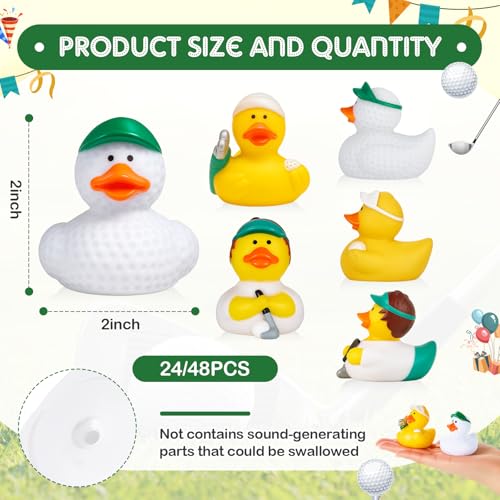 Deekin Rubber Ducks 2 Inch Bulk Sport Party Favors for Team Events Decorations Birthday Party Supplies Club Player Gift48 PcsGolf Player - Image 5