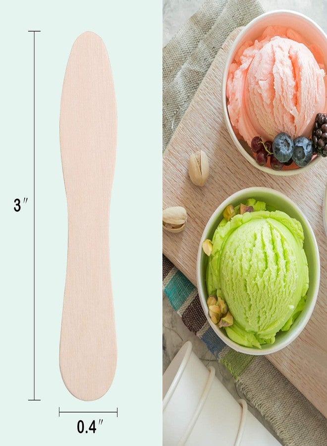 HLSN Wooden Ice Cream Spoons, 500PCS 3" Mini Disposable Cutlery, Tasting Sample Popsicle Sticks, Compostable Natural Birch, Individual Wrapped - Image 5