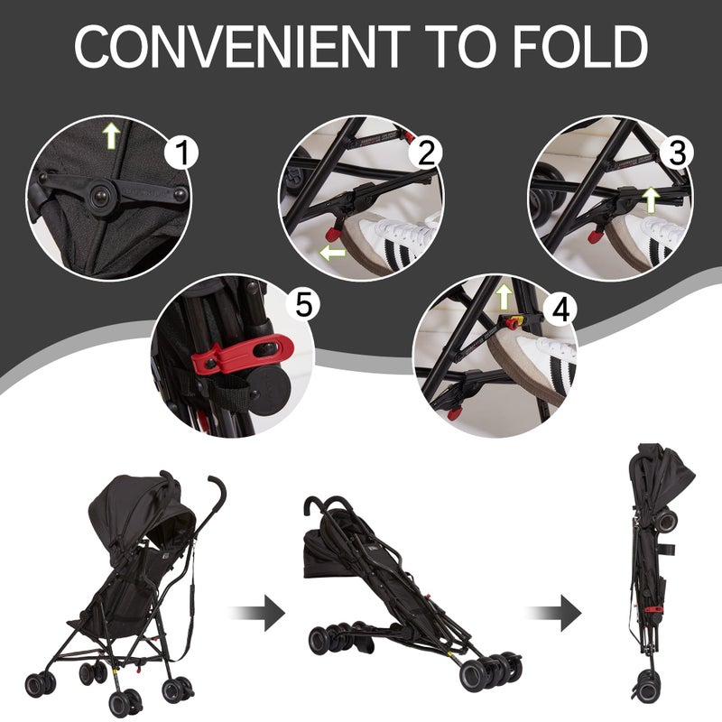 COOL KIDS Baby Portable Stroller, Cool Kids Lightweight Travel Stroller with Carrier for Walking, Shopping, and Playgrounds - Image 4