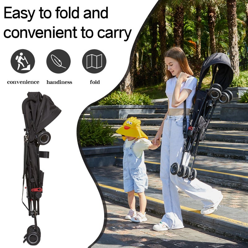 COOL KIDS Baby Portable Stroller, Cool Kids Lightweight Travel Stroller with Carrier for Walking, Shopping, and Playgrounds - Image 2