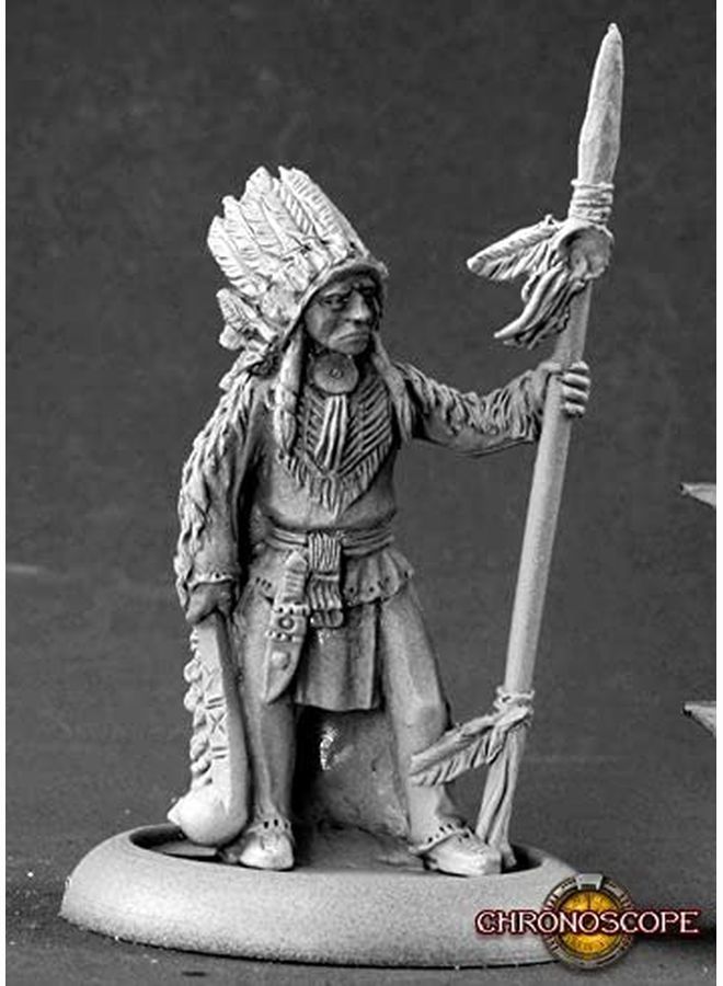 Reaper Miniatures Native American Chieftain ;50113 Chronoscope Rpg Mini Figure - Image 1