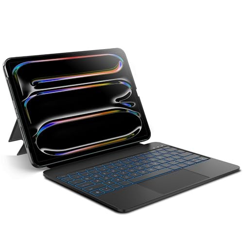 edaiser Detachable Keyboard Case for iPad 2026 iPad Air 13-inch M4 M3 M2 and iPad Pro 12.9-inch (6th-3rd Gen): Magnetic Wireless Keyboard with Trackpad, Backlit, Black