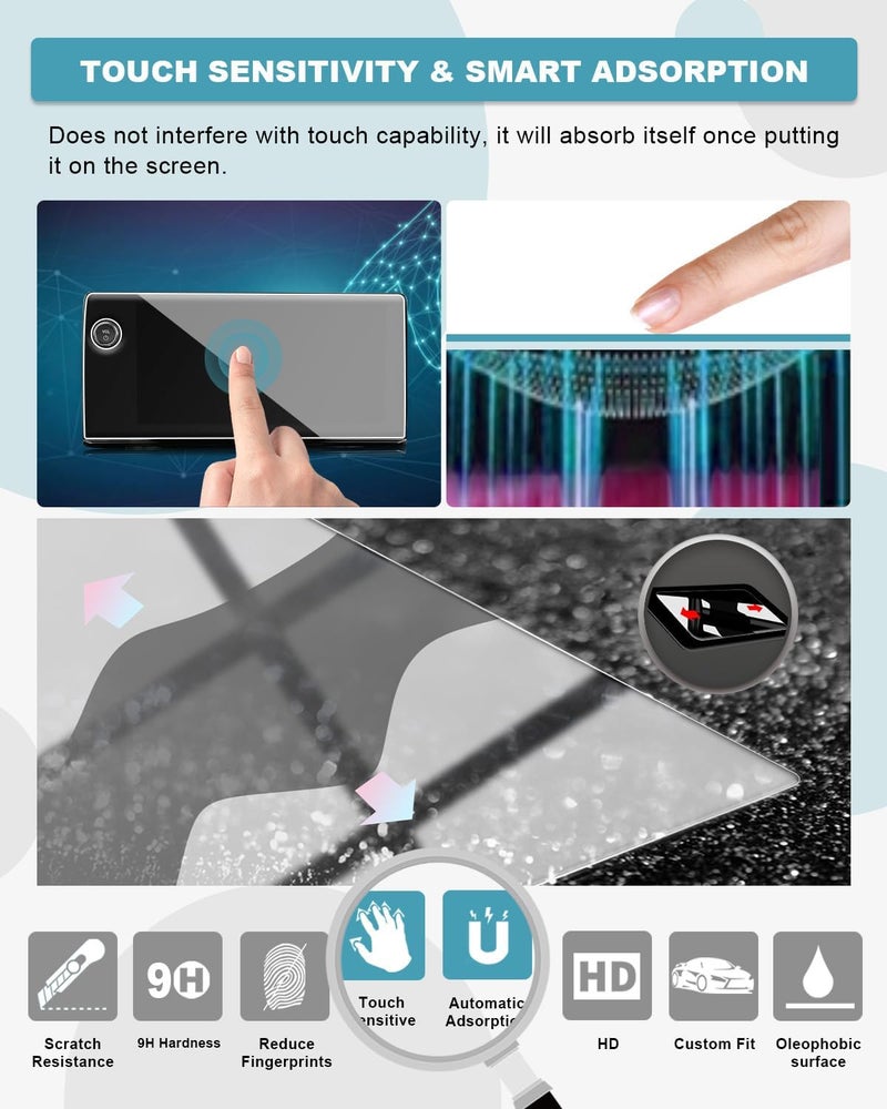 CDEFG 2Pcs Tempered Glass for 2024 2025 2026 Acura ZDX Screen Protector, for 2024 2025 2026 Honda Prologue (11.3" Navi & 11" Dash) Accessories Screen Cover, HD 9H Hardness - Image 4