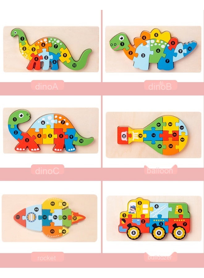Fun Wooden 3D Puzzle Building Blocks for Early Childhood Education - Animal, Car, and More Shapes - Image 3