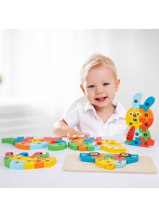 Fun Wooden 3D Puzzle Building Blocks for Early Childhood Education - Animal, Car, and More Shapes - Image 2