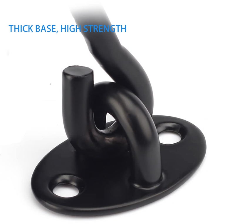 MIKMAYTOO 3 Privacy Hook And Eye Latch Easy Lock For Barn Door Black (3 Inch-2Pcs) - Image 2
