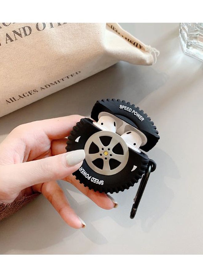 Car Tire Pattern Case Cover For Apple AirPods 1/2 Black/Grey/Yellow - Image 3