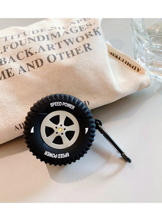 Car Tire Pattern Case Cover For Apple AirPods 1/2 Black/Grey/Yellow - Image 2