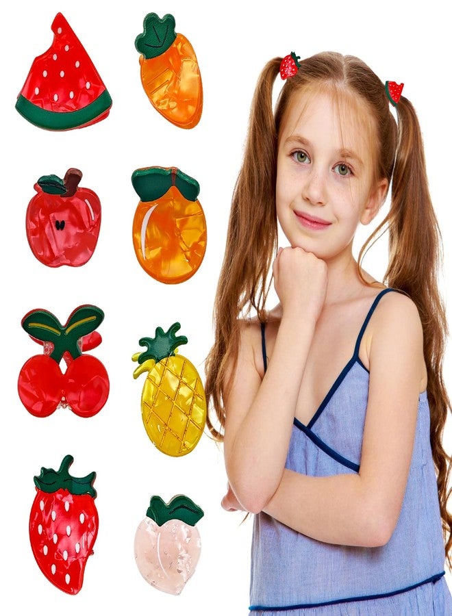 Arvintas 8PCS Mini Fruit Hair Claw Clips for Girls Cute Acetate Hair Barrettes Fun Summer Accessories for Women - Image 1