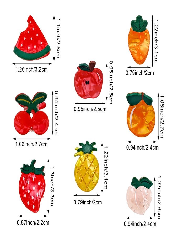 Arvintas 8PCS Mini Fruit Hair Claw Clips for Girls Cute Acetate Hair Barrettes Fun Summer Accessories for Women - Image 2