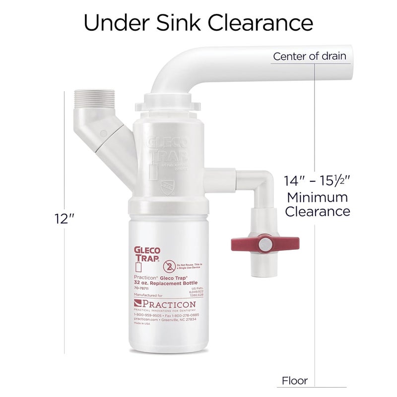 Practicon Gleco Trap 32 oz. Replacement Bottles for Clay & Plaster Sink Trap, Pack of 12 - Image 3