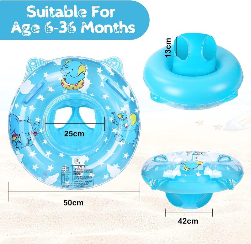 SILENCIO Inflatable Baby Swimming Ring – Elephant Design Swimming Seat for Infants and Toddlers, Safe and Comfortable Water Aid for Children Learning to Swim - Image 2
