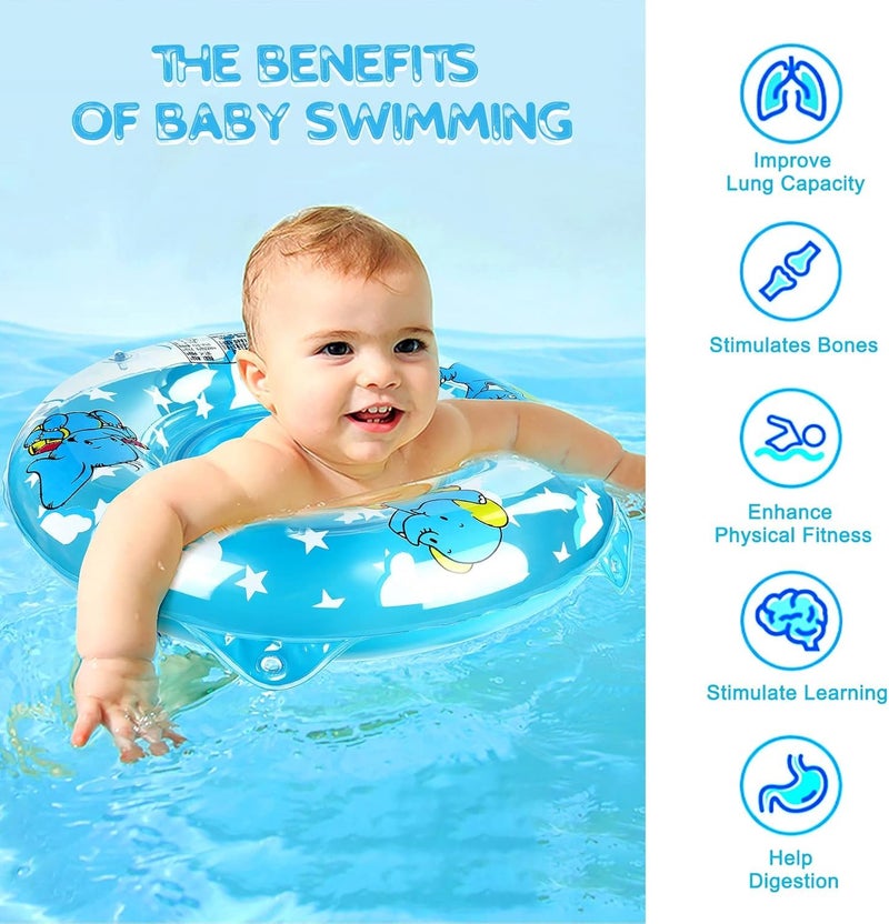 SILENCIO Inflatable Baby Swimming Ring – Elephant Design Swimming Seat for Infants and Toddlers, Safe and Comfortable Water Aid for Children Learning to Swim - Image 4