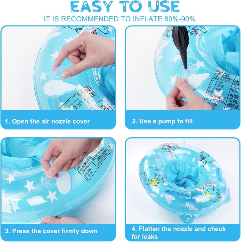 SILENCIO Inflatable Baby Swimming Ring – Elephant Design Swimming Seat for Infants and Toddlers, Safe and Comfortable Water Aid for Children Learning to Swim - Image 5