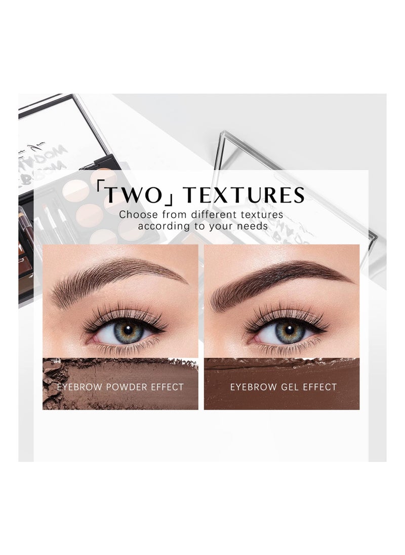 Generic - Eyebrow Makeup Kit: 5 Colors Brow Wax, 12 Colors Eyebrow Powder, Waterproof Eyebrow Stamp & Stencil Set with Brushes, Pencil, Soft Bristle & Sponge Applicator for Perfect Brows. - Image 1