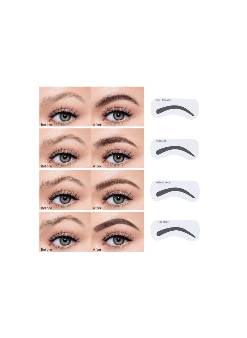 Generic - Eyebrow Makeup Kit: 5 Colors Brow Wax, 12 Colors Eyebrow Powder, Waterproof Eyebrow Stamp & Stencil Set with Brushes, Pencil, Soft Bristle & Sponge Applicator for Perfect Brows. - Image 1