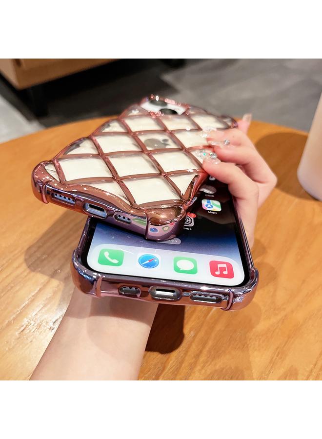 Zaboon Case For iPhone 12 / 12 Pro 3D Diamond Lattice Laser Engraving Phone Case - Image 3