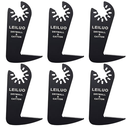 LEILUO 6 Pcs Oscillating Tool Blade Drywall & Multi-Material Cutting Universal Multitool Accessories Fit for DeWalt Makita & More - Image 1