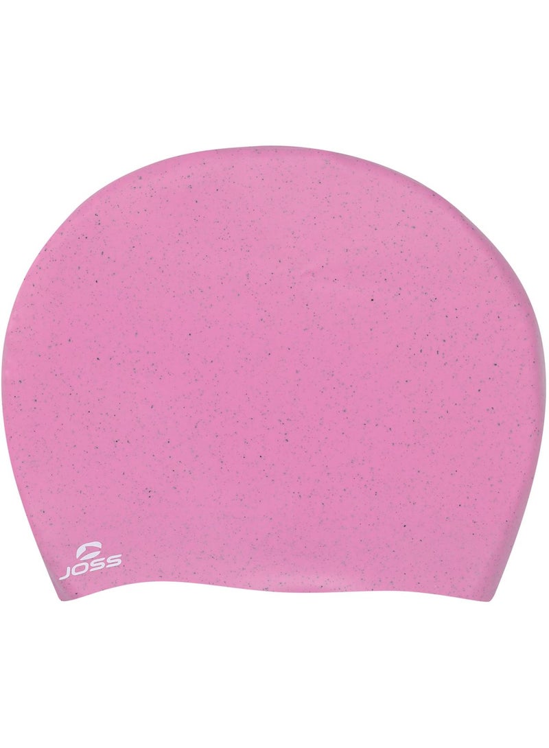 Joss Pink Silicone Swimming Cap  Recycled Silicone, Eco-Friendly, Comfortable Fit, Chlorine Protection, Ideal For Pool & Open Water Training - Image 1