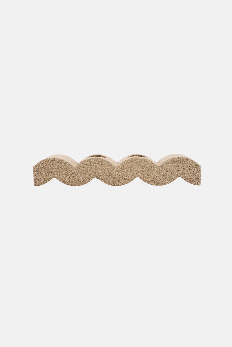 Muy Mucho Waves Candle Holder, Beige - Image 2