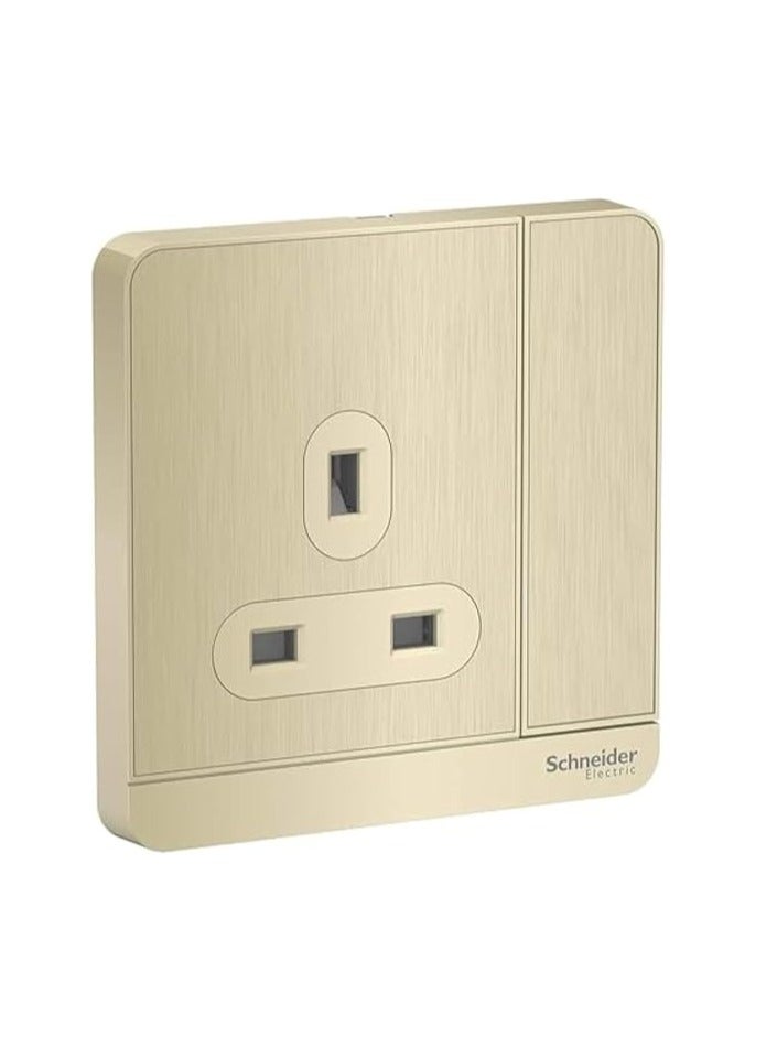 مقبس كهربائي AvatarOn E8315_GH_G12، 3 نقاط، 13 أمبير، 250 فولت، خط شعر معدني ذهبي