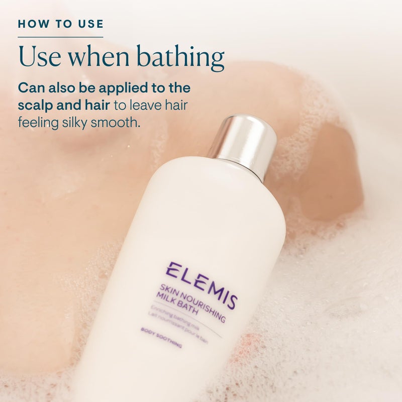 ELEMIS Skin Nourishing Milk Bath | Creamy Bathing Milk Enriches, Conditions and Softens Extra Dry Skin with Camellia Oil and Oat Extract | 400 mL - Image 5
