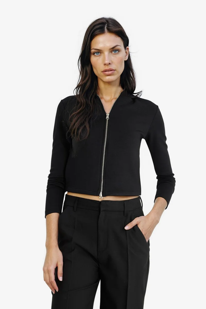 Turtleneck Zip-Up Cardigan