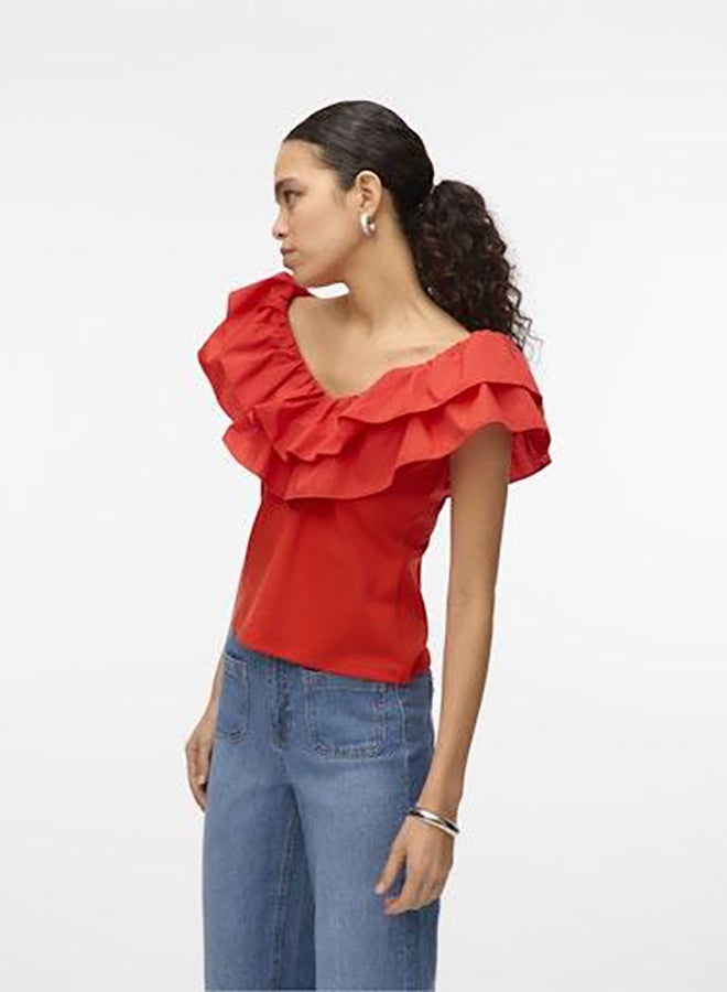 VERO MODA Vmane Sl Frill Short Top Jrs Ga  - Image 3