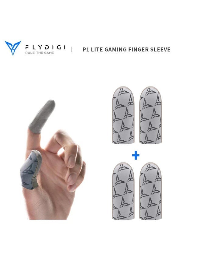 فلاي ديجي أكمام أصابع Flydigi P1 Lite من القماش الفضي (قطعتان 2PCS)، مضادة للتعرق بحساسية عالية للاستخدام في الألعاب على الجوال - Image 1