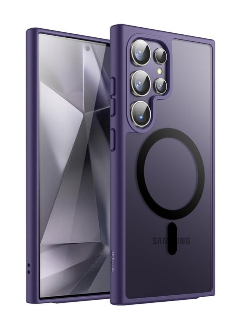 Magnetic Clear Case for Samsung Galaxy S25 Ultra [Compatible with MagSafe] , Slim Clear Bumper Back Cover for Samsung S25 Ultra (Deep Purple)