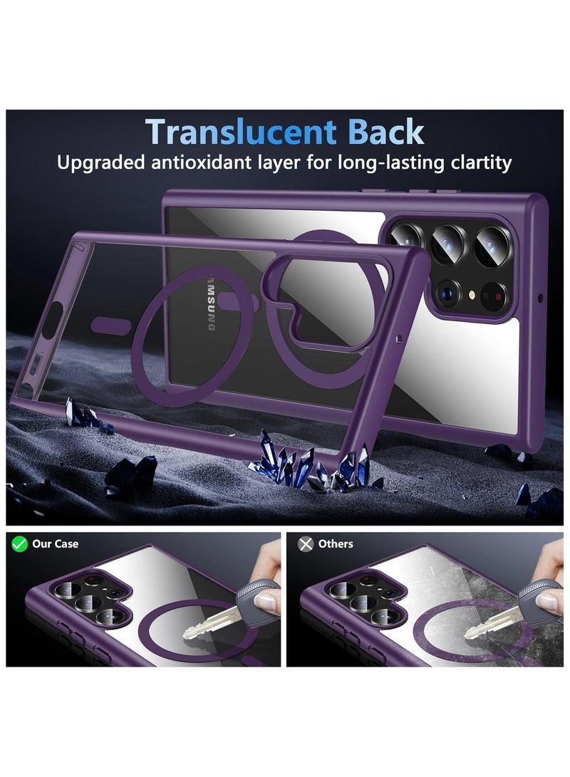 Denx Magnetic Clear Case for Samsung Galaxy S25 Ultra [Compatible with MagSafe] , Slim Clear Bumper Back Cover for Samsung S25 Ultra (Deep Purple) - Image 5
