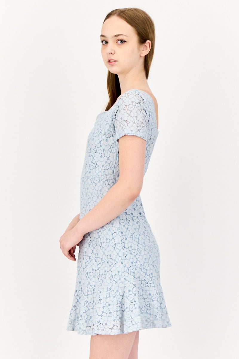 ONLY Women Textured Casual Mini Dress, Light Blue - Image 2