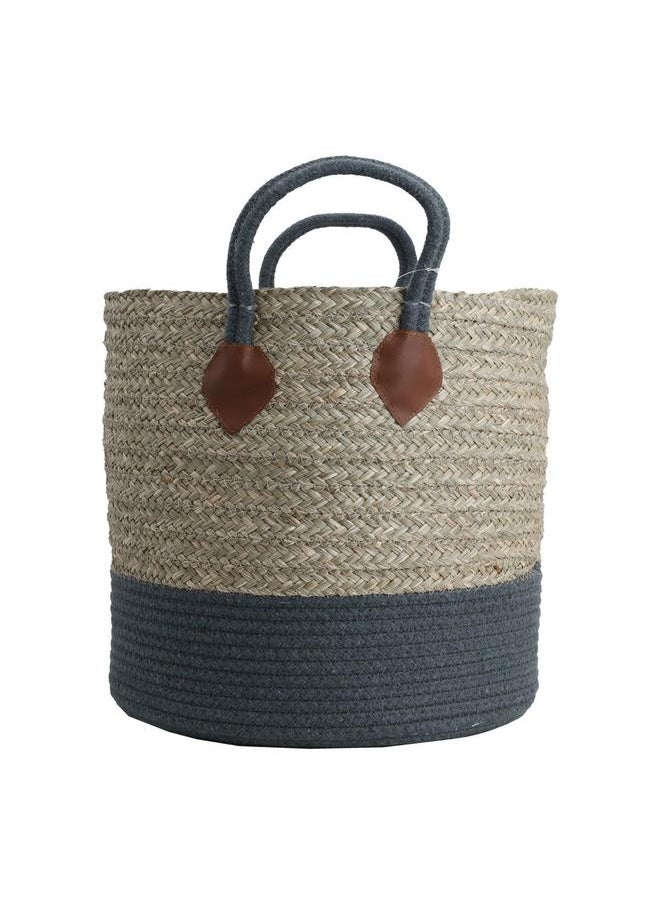 Alsaif Cotton Baskets Set 20 X 30 X 35 Cm Round With Handle 3 Pieces Beige  - Image 2