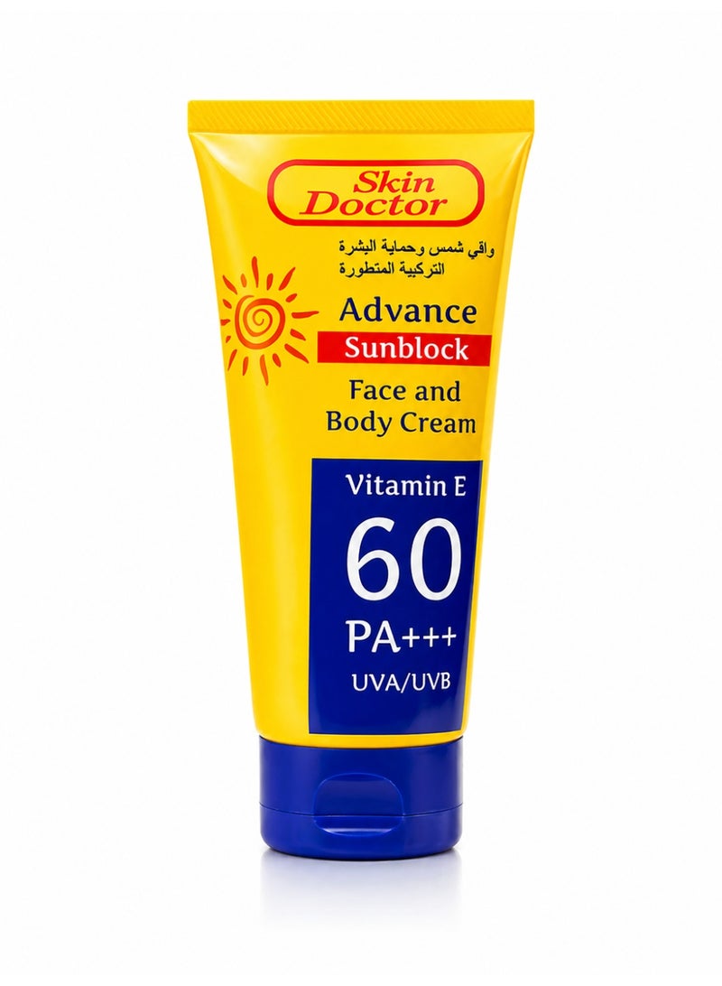 Skin Doctor Advance Sunblock Face and Body Cream SPF 60 PA+++ with Vitamin E, 150g - Image 1