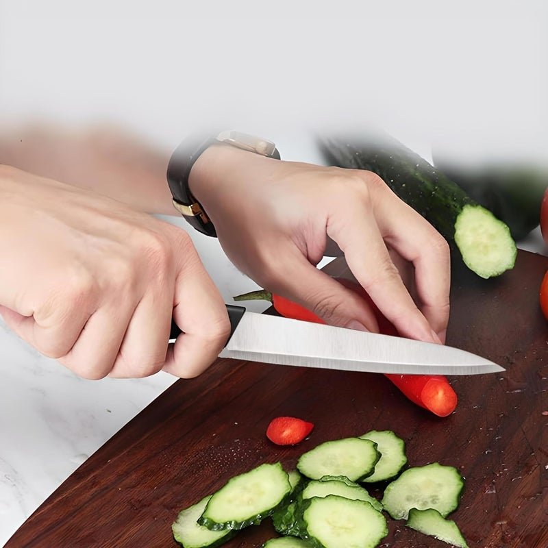 yomith Kitchen Knife 5 inch Paring Knife German High Carbon Stainless Steel Black NonSlip Comfortable Ergonomic Handle for Cutting Vegetables and Peeling Fruits SilverBlack NA - Image 5