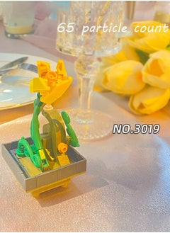 General Flowers Succulents 3.6MM Mini Building - 65PCS Flower Botanical Collection for Home Decoration Plant Building Blocks Toy 