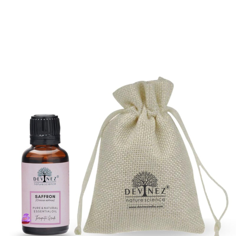 Devinez زيت الزعفران الكشميري الأساسي من ديفينز، كيسار زعفران، 50 مل نقي وطبيعي وغير مخفف من الدرجة العلاجية في زجاجة زجاجية للعناية بالبشرة والوجه والجسم، تخفيف التوتر، إشراقة متألقة، حب الشباب، البقع الداكنة، العناية بالتصبغات، العيوب - Image 1