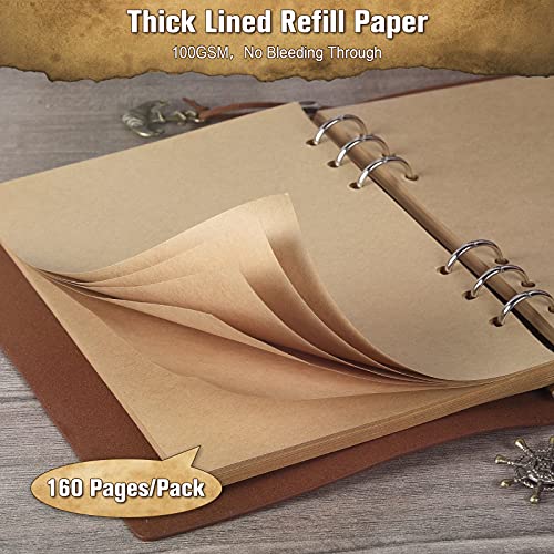 MALEDEN Leather Journal Refillable, Premium Spiral Notebook Classic Binder Vintage Embossed Travelers Journal with Blank Paper and Retro Pendants (Red) - Image 4