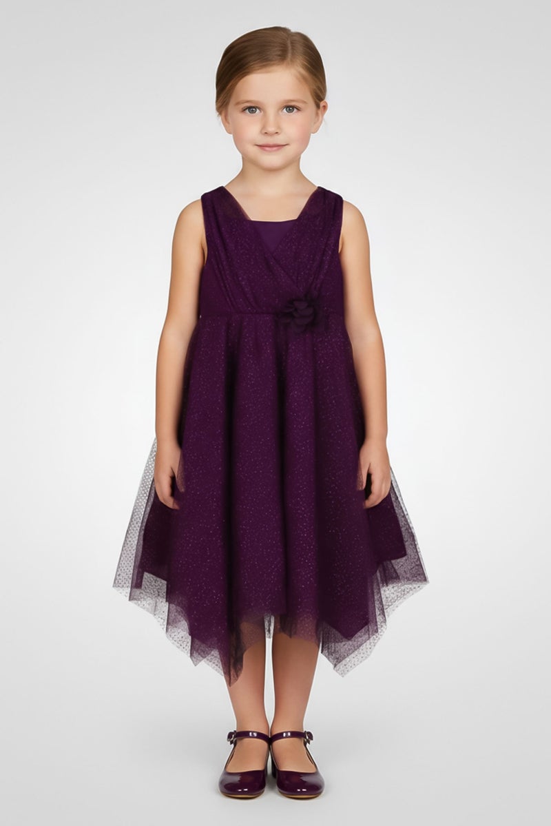 Hamleys فستان معدني للبنات الصغيرات، بنفسجي - Image 1