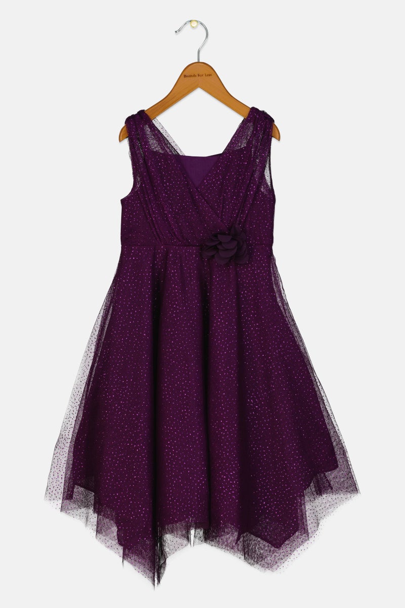 Hamleys فستان معدني للبنات الصغيرات، بنفسجي - Image 2