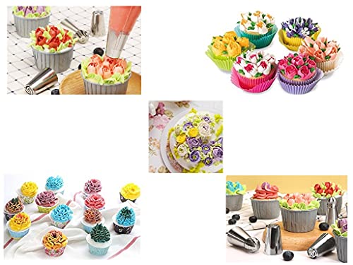 Aoshang 9pcs Russian Piping Tips Baking Supplies Set for Cake/Cupcake, Decorating Birthday Party Flower Frosting tips with a Storage Box and Small Cleaning Brush - Image 5